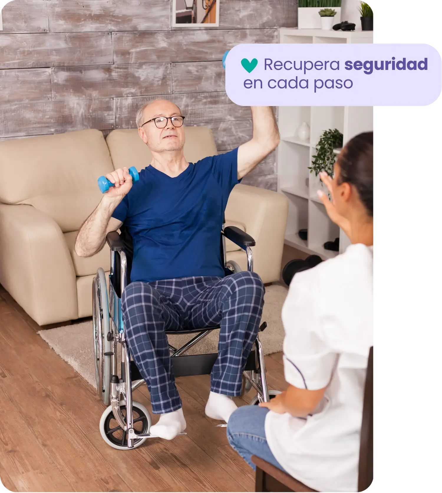 Sesión de fisioterapia para mayores a domicilio en Fuengirola